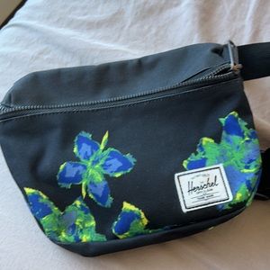 Herschel Black Floral Fanny Pack